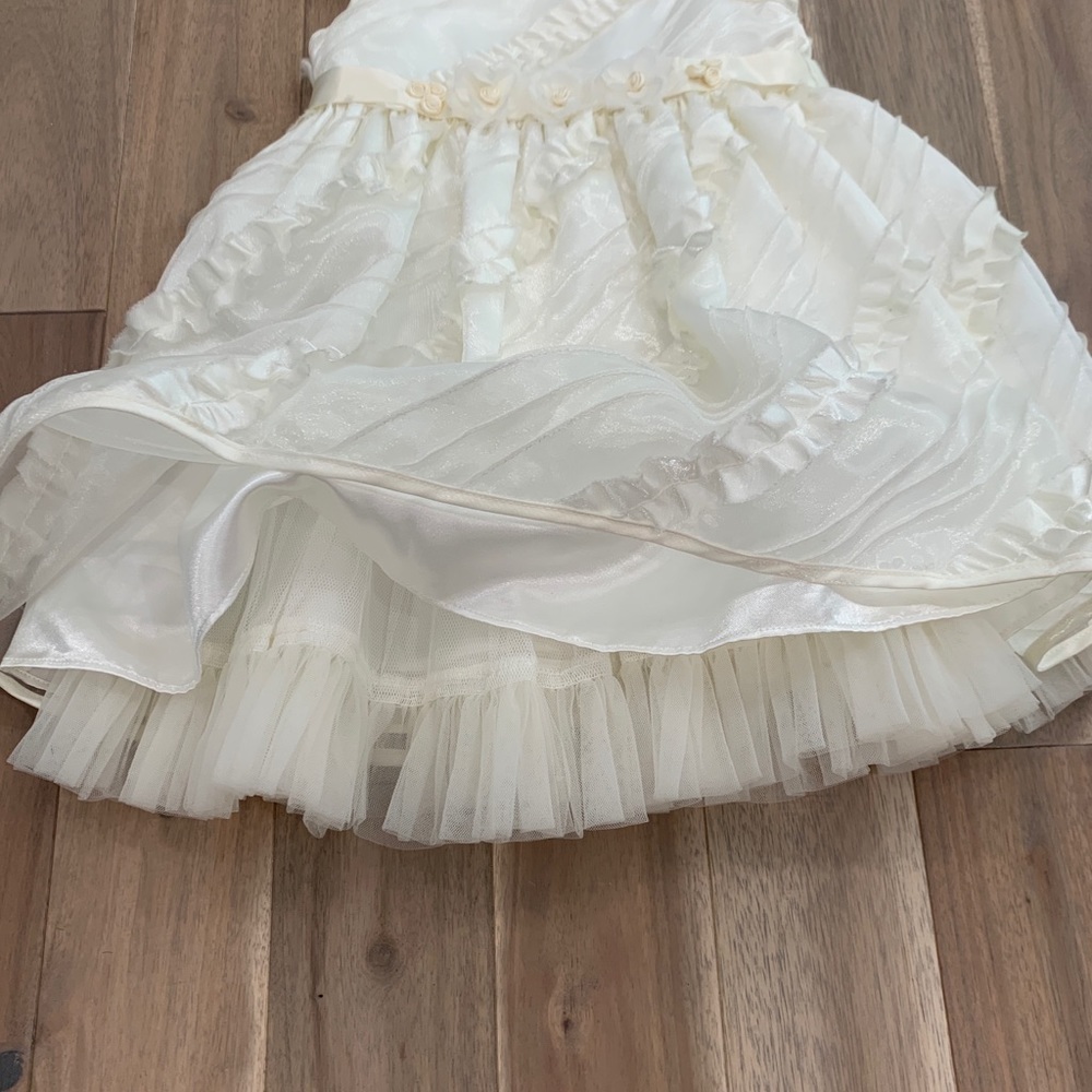 Bonnie baby girl white ivory flower dress special occasion - Picture 3 of 5